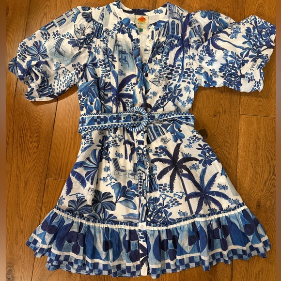 Farm Rio Sweet Rio Puff-Sleeve Mini Dress - Picture 7 of 9